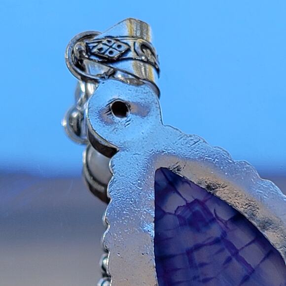 Amethyst Teardrop Pendant with 20-Inch Sterling Silver Chain - Picture 4 of 10